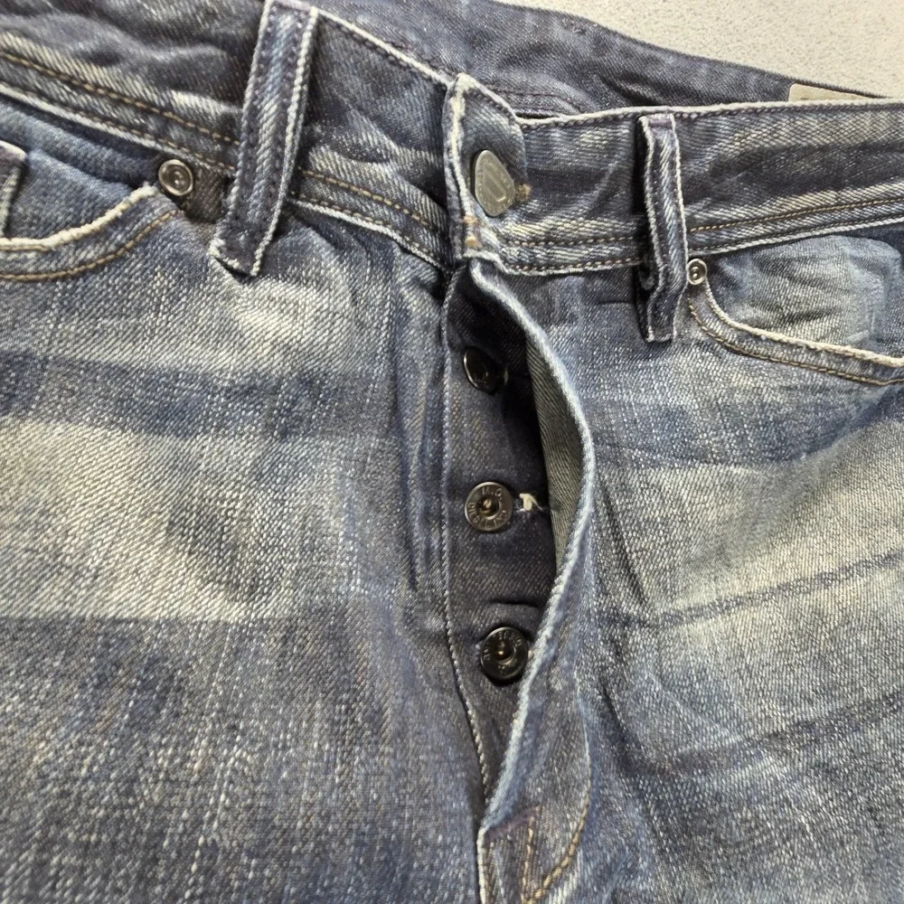 Diesel Jeans Mens 32x32 Blue Dughan Button Fly Made In Italy Altered Hem 008IW